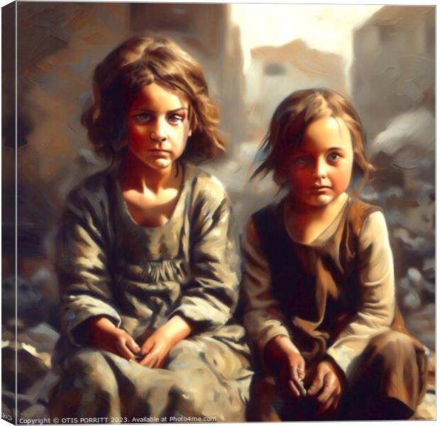 CHILDREN OF WAR (CIVIL WAR) SYRIA 6 Canvas Print by OTIS PORRITT