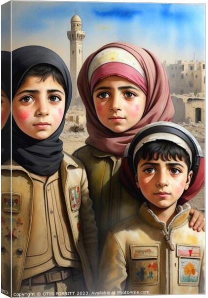 CHILDREN OF WAR (CIVIL WAR) SYRIA 11 Canvas Print by OTIS PORRITT