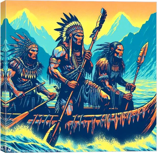 WARRIORS OF THE WASTELANDS-RIVER RUN Canvas Print by OTIS PORRITT