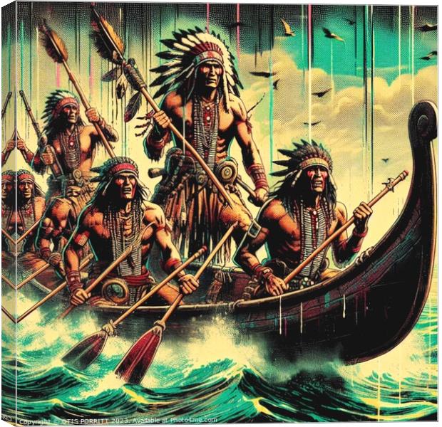 WARRIORS OF THE WASTELANDS-RIVER RUN 2 Canvas Print by OTIS PORRITT