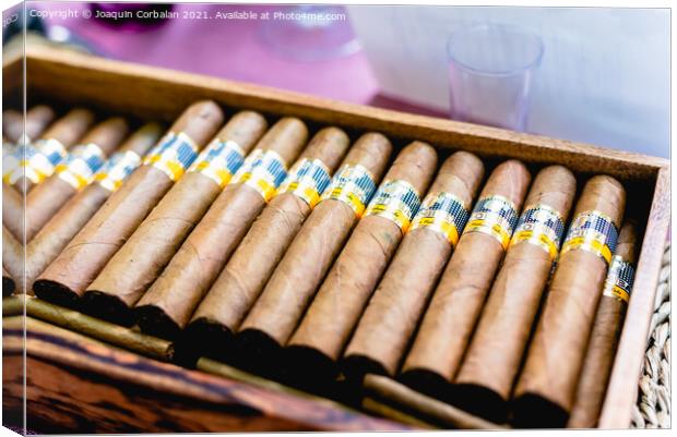 Valencia, Spain - September 8, 2021: Box of Cohiba Cuban cigars. Canvas Print by Joaquin Corbalan