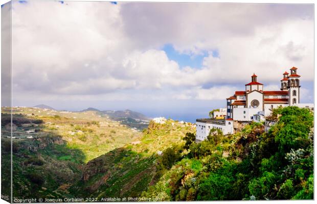 View of the Moya ravine, on the island of Gran Canaria, panorami Canvas Print by Joaquin Corbalan