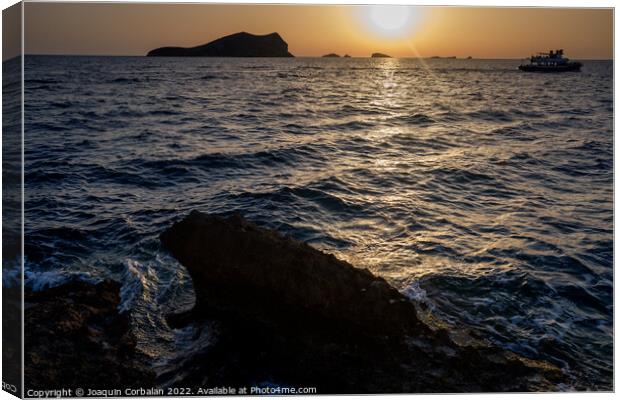 Beautiful and warm sunset in the Mediterranean Sea from the coas Canvas Print by Joaquin Corbalan