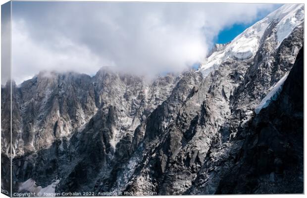 Spectacular mountain crags between glaciers in the alps. Canvas Print by Joaquin Corbalan