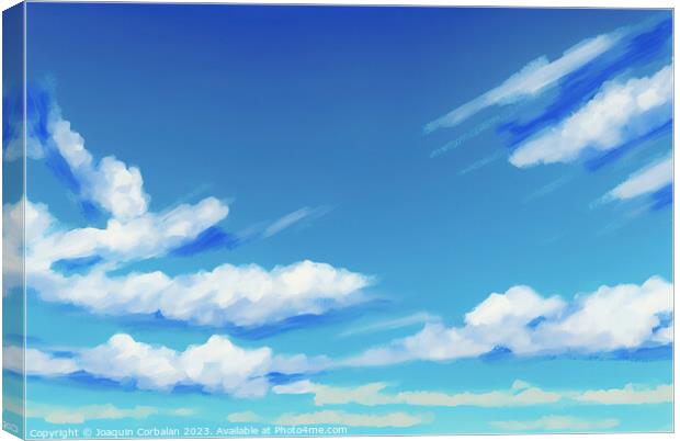 Beautiful pictorial sky of azure blue for background of illustra Canvas Print by Joaquin Corbalan