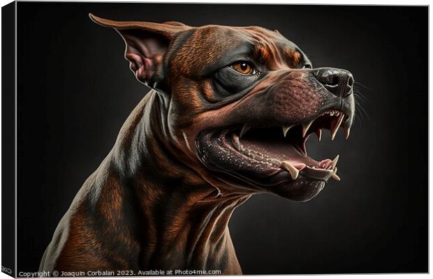 A studio portrait of a single canine pet, capturing the mammals  Canvas Print by Joaquin Corbalan