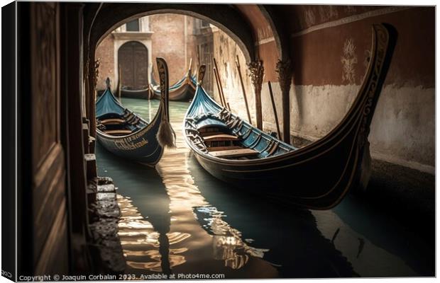 Sad and unused Venetian gondolas, tourists reject the decrepit c Canvas Print by Joaquin Corbalan