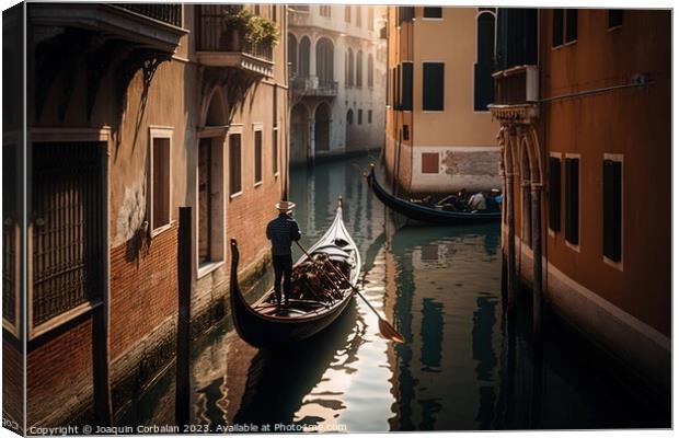 Sad and unused Venetian gondolas, tourists reject the decrepit c Canvas Print by Joaquin Corbalan