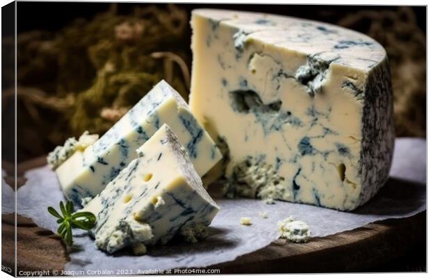Delicious French blue cheese. Ai generated. Canvas Print by Joaquin Corbalan