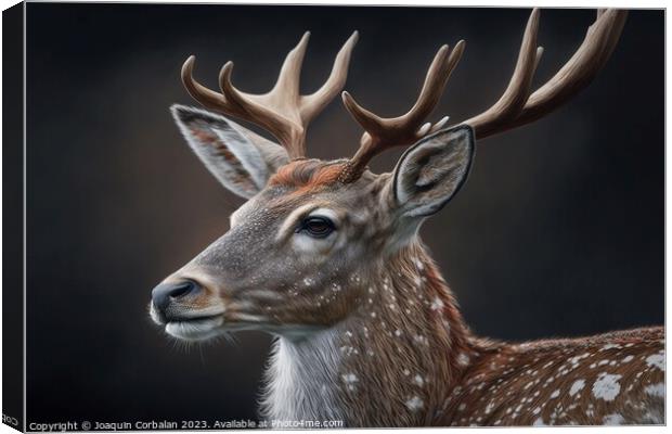 Illustration of a beautiful deer. Ai generated. Canvas Print by Joaquin Corbalan