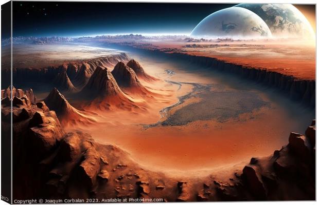 New worlds to discover, distant planets habitable for humans. AI Canvas Print by Joaquin Corbalan
