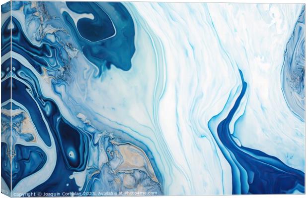 Flowing Waves of the Imaginary Ocean, An Abstract Artistic Illus Canvas Print by Joaquin Corbalan