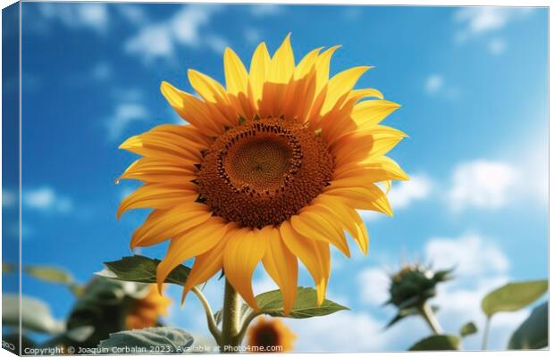 Bright and colorful sunflower in full summer sun. Ai generated. Canvas Print by Joaquin Corbalan