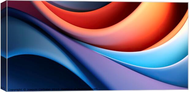 abstract background featuring vibrant and dynamic bent spherical Canvas Print by Joaquin Corbalan