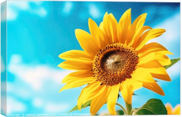 Bright and colorful sunflower in full summer sun. Ai generated. Canvas Print by Joaquin Corbalan