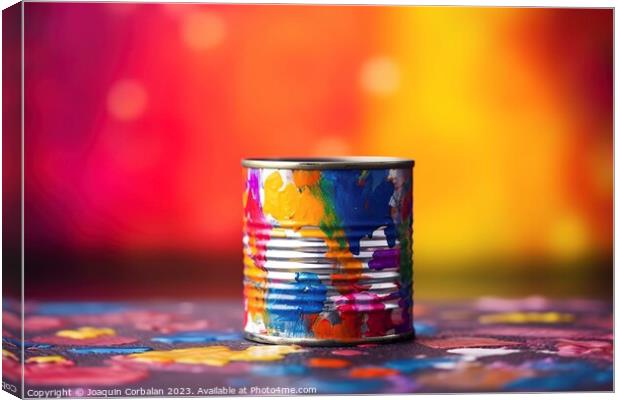 Colorful dirty paint pot, artists material and col Canvas Print by Joaquin Corbalan