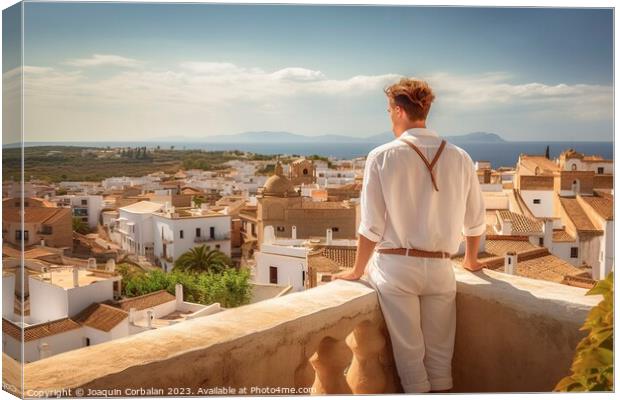English tourist admires the landscape of the Andal Canvas Print by Joaquin Corbalan