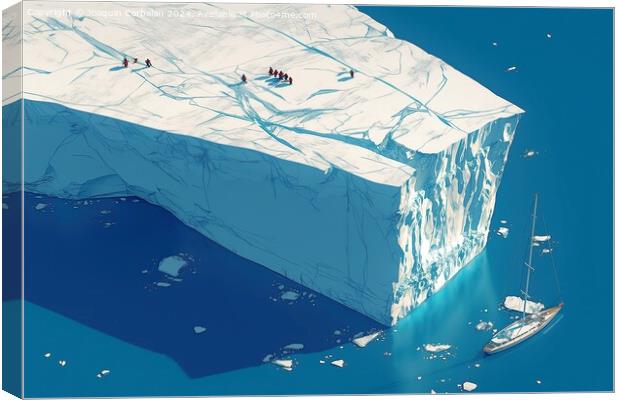 3d illustration of a giant ice block, an iceberg broken off from the platform. Canvas Print by Joaquin Corbalan