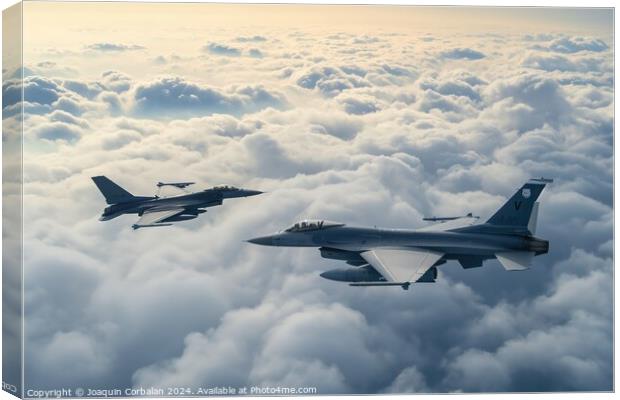 Latest technology fighters, flying at high altitud Canvas Print by Joaquin Corbalan