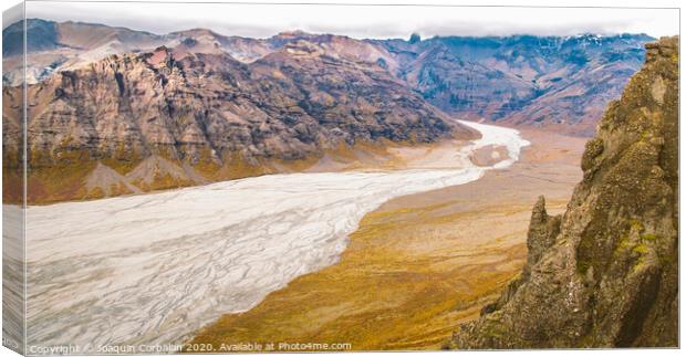 Glacier seen from the top of the mountain. Canvas Print by Joaquin Corbalan