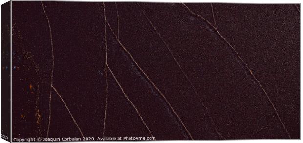 Sand texture of black beach with lines Canvas Print by Joaquin Corbalan
