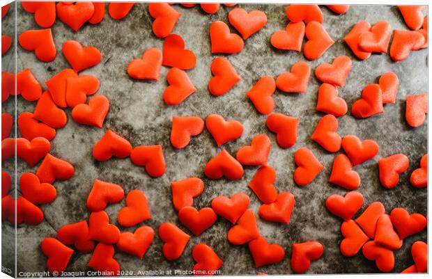 Background of red romantic hearts to usar on Valentine's Day Canvas Print by Joaquin Corbalan