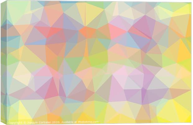 Gradient background with mosaic shape of triangular and square cells of various colors ideal for modern technology backgrounds. Canvas Print by Joaquin Corbalan