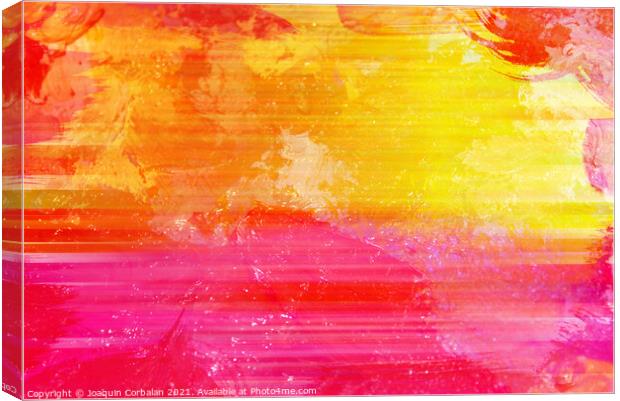 Abstract background in bright summer colors with horizontal line Canvas Print by Joaquin Corbalan
