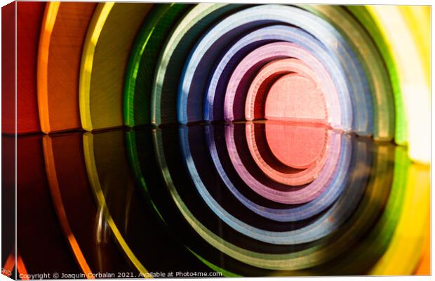 Rainbow colored wooden rainbow montessori blocks set for organiz Canvas Print by Joaquin Corbalan