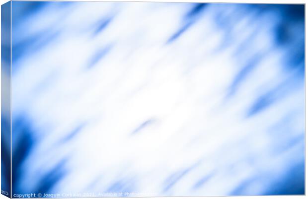 Diffuse abstract background with blue clouds on deep white. Canvas Print by Joaquin Corbalan