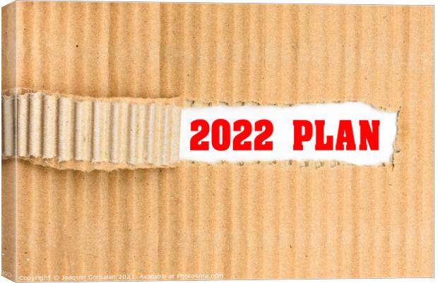 The 2022 plan discovered, a word written on its cover torn from  Canvas Print by Joaquin Corbalan