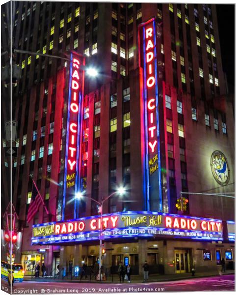 Radio City Music Hall  Canvas Print by Graham Long