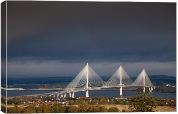 Stormy Sky over the Queensferry Crossing Canvas Print by Richard Newton