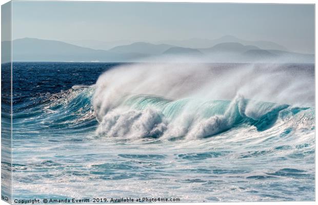 Cresting waves Canvas Print by Amanda Everitt