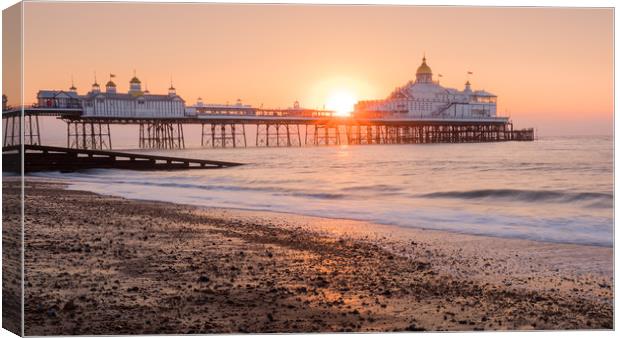 Sunrise at the Eastbourne Pier Canvas Print by Lubos Fecenko