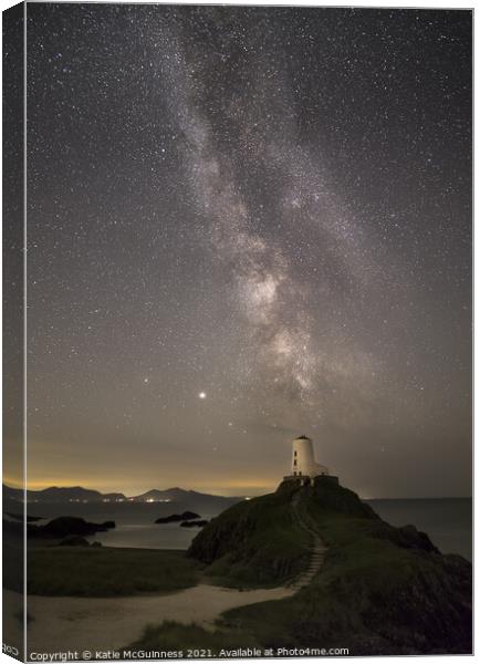 The milky way at Llanddwyn island, Anglesey, Wales Canvas Print by Katie McGuinness