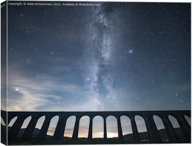 The milky way over the Ribblehead Viaduct Canvas Print by Katie McGuinness