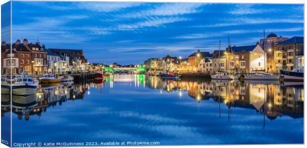 Weymouth Harbour Reflections Canvas Print by Katie McGuinness