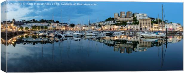 Torquay Harbour reflections Canvas Print by Katie McGuinness