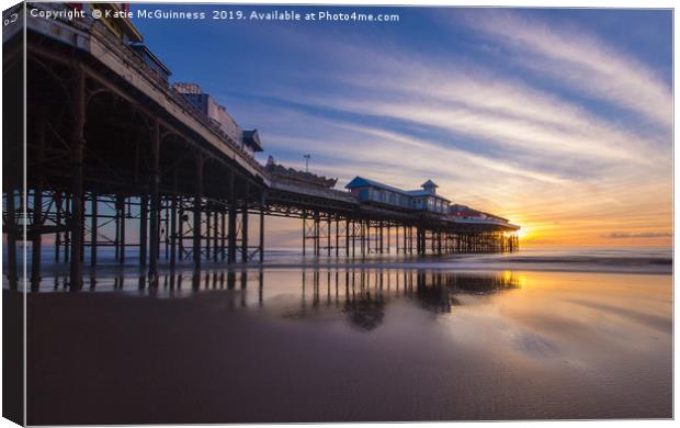 Blackpool Central Pier at sunset Canvas Print by Katie McGuinness