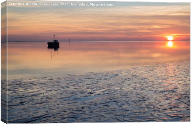 Sunset at Lytham  Canvas Print by Katie McGuinness
