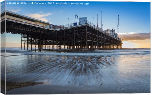 Blackpool South Pier Sunset Canvas Print by Katie McGuinness