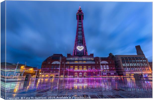 Blackpool Tower and illuminations Canvas Print by Katie McGuinness