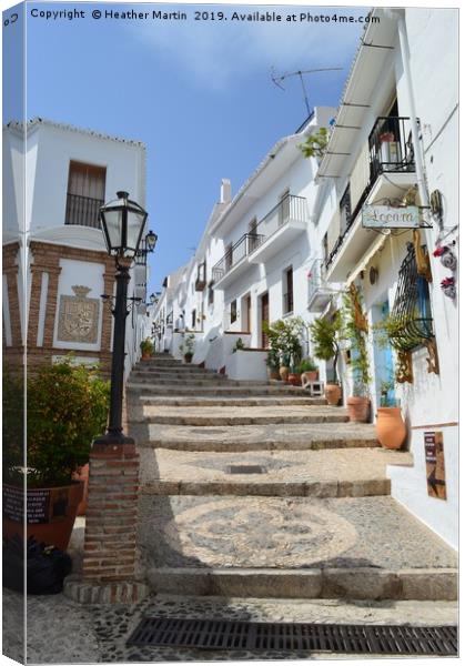 Frigiliana Town Street Canvas Print by Heather McGow