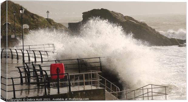 Looe Storm Canvas Print by Debra Hutt