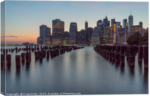 Lower Manhattan Skyline from Dumbo, Brooklyn Canvas Print by Craig Oxley