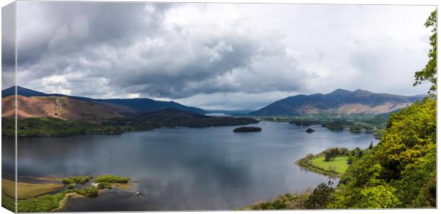 Panoramic view of Derwentwater Canvas Print by Robbie Spencer