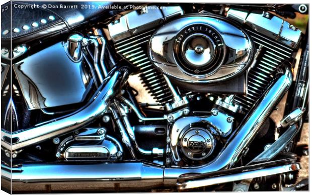 Harley Davidson Engine Canvas Print by Don Barrett