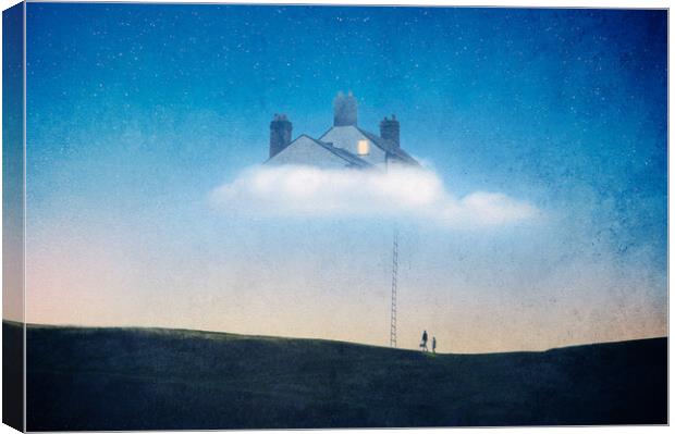 A magical concept. Of a couple below an off grid h Canvas Print by David Wall