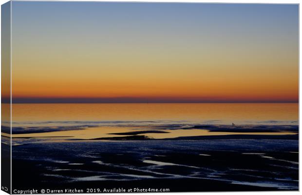 sunset Beach                 Canvas Print by Darren Kitchen